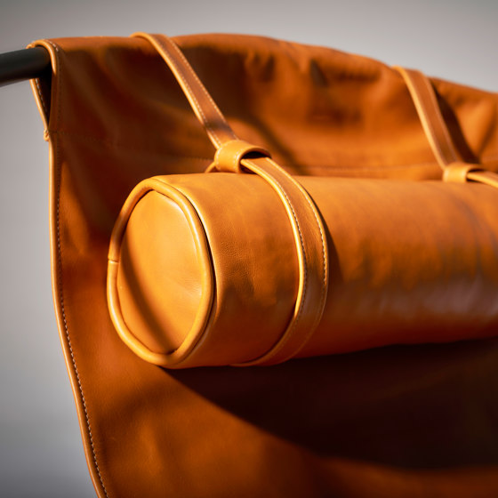 Sling Hanging Chair - Soft Leather Ochre | Dondoli | Studio Stirling