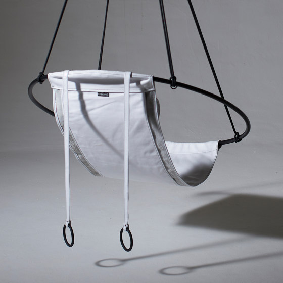 Sling Hanging Chair - Soft Leather White | Swings | Studio Stirling