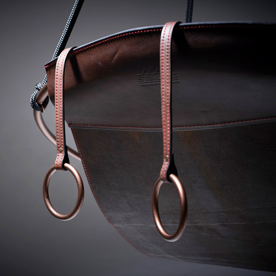 Sling Hanging Chair - Thick Leather Brown | Dondoli | Studio Stirling