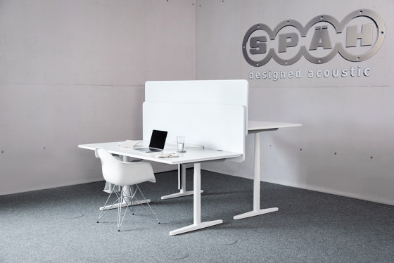 recycled greenPET I designed acoustic deskboard | Absoption acoustique pour table | SPÄH designed acoustic