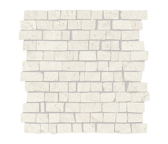 Unique Travertine Mosaico Mini Block White | Ceramic tiles | EMILGROUP