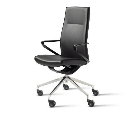 delv Konferenzstuhl mit Armlehnen, Sitz und Rücken gepolstert, Leder | Stühle | Wiesner-Hager