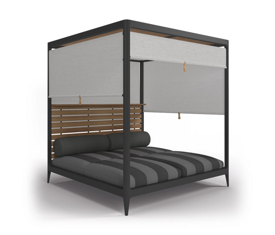 Lodge Cabana Teak Back with Screens (Poolside Coal) | Lits de repos / Lounger | Gloster Furniture GmbH