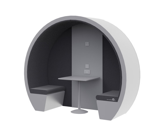 4 Person Part Enclosed Meeting Pod with Acoustic Back Panel | Sound absorbing architectural systems | The Meeting Pod