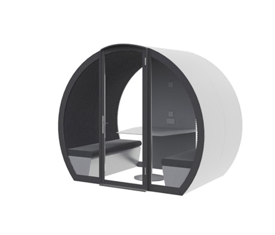 4 Person Fully Enclosed Meeting Pod with Glass Back Panel | Box de bureau | The Meeting Pod