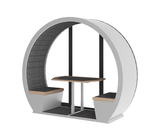 2 Person Part Enclosed Outdoor Pod | Sound absorbing architectural systems | The Meeting Pod