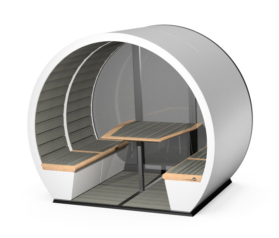 4 Person Outdoor Pod with Back Panel by The Meeting Pod | Office Pods