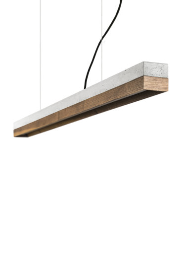 [C1] Concrete & Walnut (L122cm) | Suspended lights | GANTlights