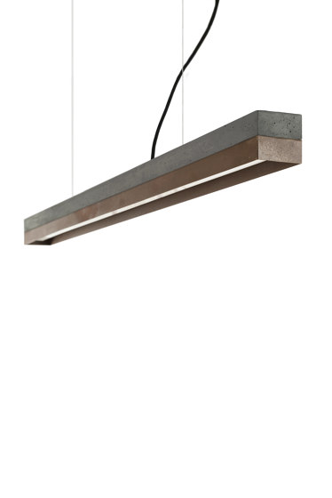 [C1] dark Concrete & Corten Steel (L122cm) | Lampade sospensione | GANTlights