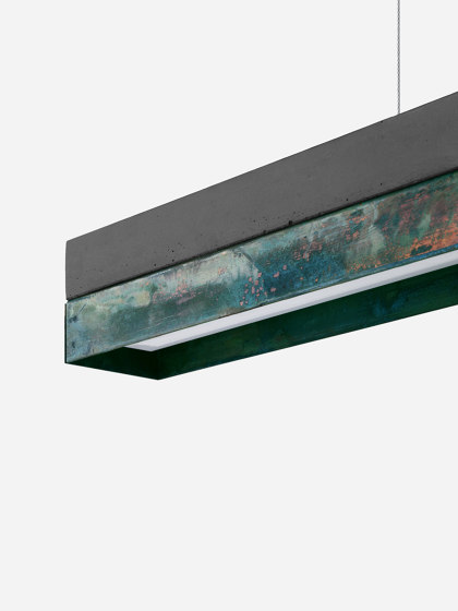 [C1] dark Concrete & Oxidised Copper (L122cm) | Suspended lights | GANTlights