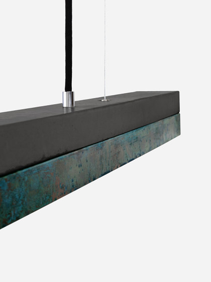 [C1] dark Concrete & Oxidised Copper (L122cm) | Suspensions | GANTlights
