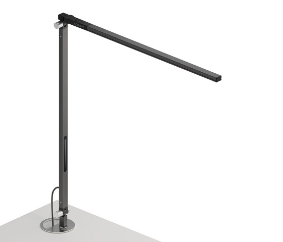 Z-Bar Solo Desk Lamp with grommet mount, Metallic Black | Lámparas de sobremesa | Koncept