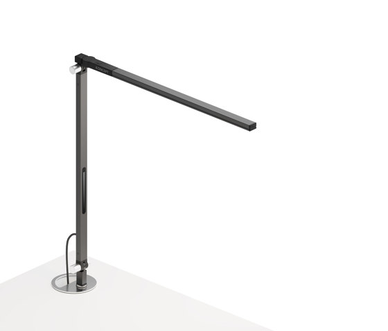 Z-Bar Solo mini Desk Lamp with grommet mount, Metallic Black | Table lights | Koncept