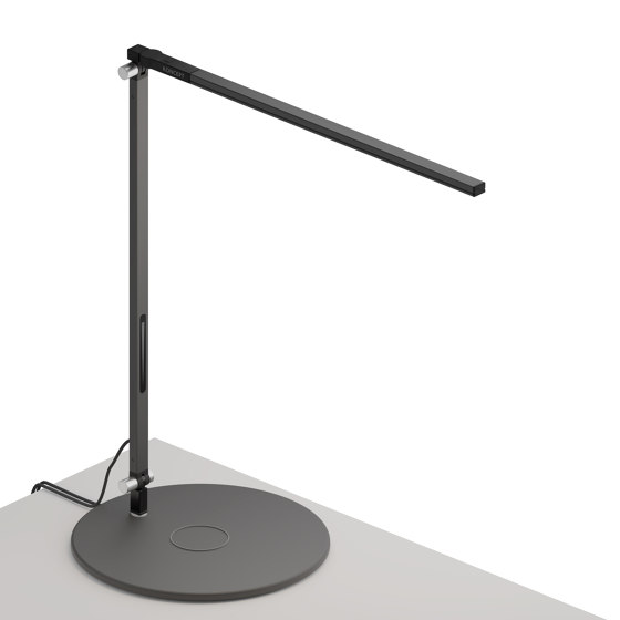 Z-Bar Solo Desk Lamp with wireless charging Qi base, Metallic Black | Table lights | Koncept