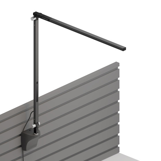 Z-Bar Solo Desk Lamp with slatwall mount, Metallic Black | Appliques murales | Koncept