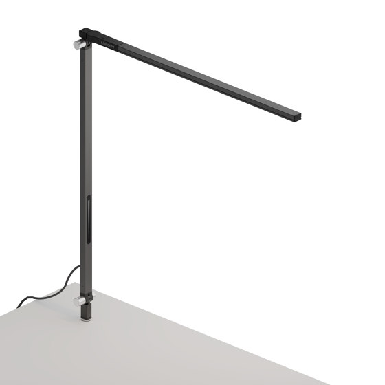 Z-Bar Solo Desk Lamp with through-table mount, Metallic Black | Lámparas de sobremesa | Koncept
