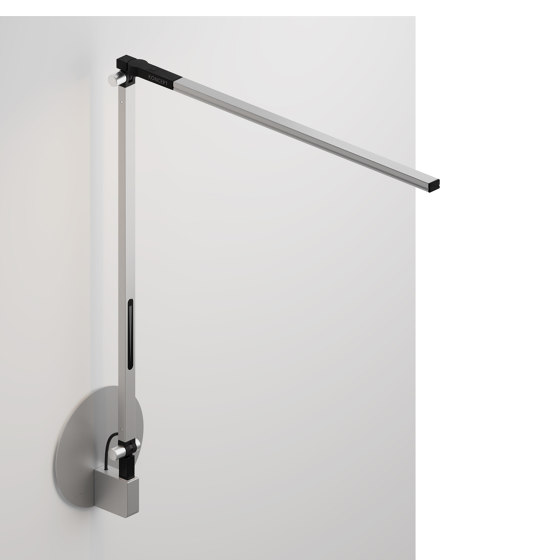 Z-Bar Solo Desk Lamp with hardwire wall mount, Silver | Wandleuchten | Koncept