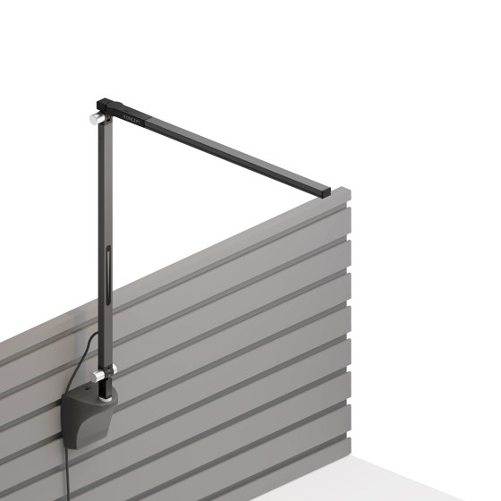 Z-Bar Solo mini Desk Lamp with slatwall mount, Metallic Black | Wandleuchten | Koncept