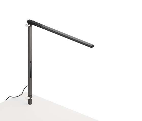 Z-Bar Solo mini Desk Lamp with through-table mount, Metallic Black | Tischleuchten | Koncept