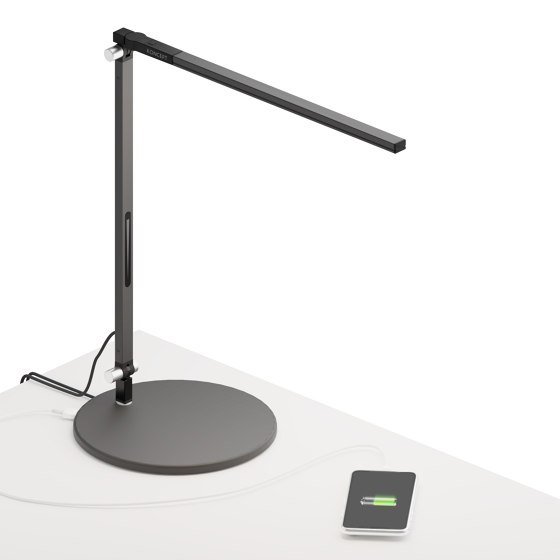 Z-Bar Solo mini Desk Lamp with USB base, Metallic Black | Lámparas de sobremesa | Koncept