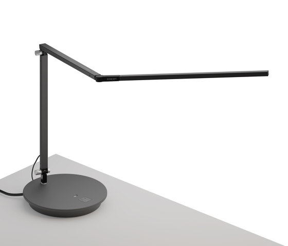 Z-Bar Desk Lamp with power base (USB and AC outlets), Metallic Black | Table lights | Koncept