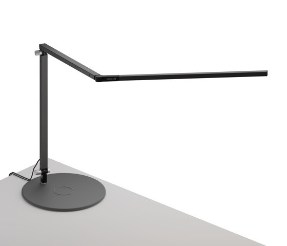 Z-Bar Desk Lamp with wireless charging Qi base, Metallic Black | Table lights | Koncept