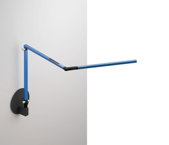 Z-Bar mini Desk Lamp with Metallic Black hardwire wall mount, Blue | Appliques murales | Koncept