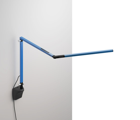 Z-Bar mini Desk Lamp with Metallic Black wall mount, Blue | Wandleuchten | Koncept