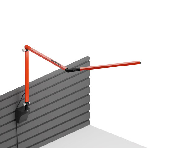 Z-Bar mini Desk Lamp with Metallic Black slatwall mount, Orange | Wall lights | Koncept