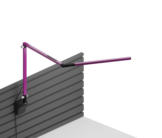 Z-Bar mini Desk Lamp with Metallic Black slatwall mount, Purple | Wall lights | Koncept