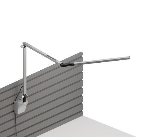Z-Bar mini Desk Lamp with Silver slatwall mount, Silver | Lampade parete | Koncept