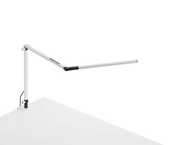 Z-Bar mini Desk Lamp with White one-piece desk clamp, White | Tischleuchten | Koncept