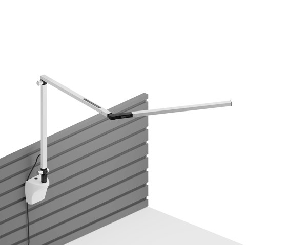 Z-Bar mini Desk Lamp with White slatwall mount, White | Wandleuchten | Koncept