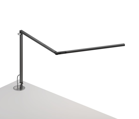 Z-Bar slim Desk Lamp with grommet mount, Metallic Black | Lámparas de sobremesa | Koncept