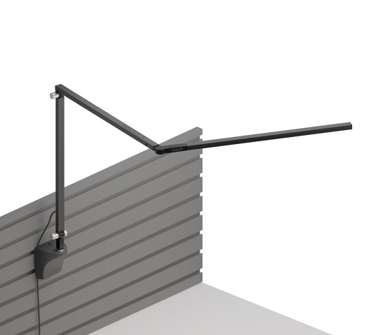 Z-Bar slim Desk Lamp with slatwall mount, Metallic Black | Wandleuchten | Koncept