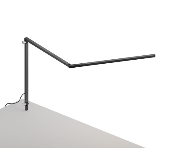 Z-Bar slim Desk Lamp with through-table mount, Metallic Black | Tischleuchten | Koncept
