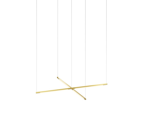 Z-Bar Pendant Small Cross, Gold (16" light bars) | Lámparas de suspensión | Koncept