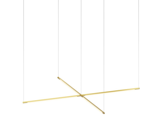 Z-Bar Pendant Medium Cross, Gold (24" light bars) | Suspensions | Koncept