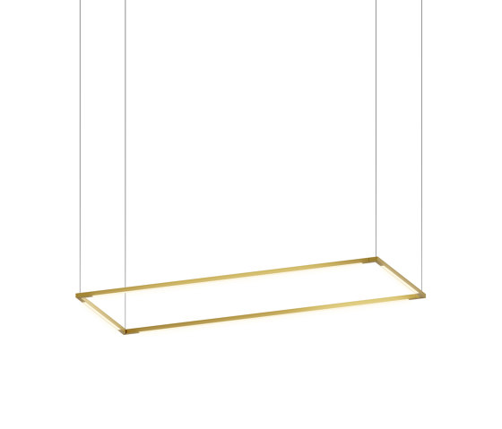 Z-Bar Pendant Medium Rectangle, Gold (12"/36" light bars) | Suspensions | Koncept