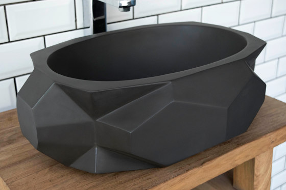 Diamond Medio Dark Grey Concrete Basin - Sink - Vessel - Washbasin | Wash basins | ConSpire