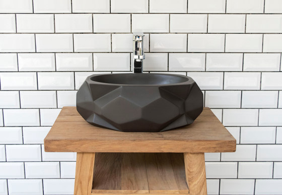 Diamond Medio Dark Grey Concrete Basin - Sink - Vessel - Washbasin | Wash basins | ConSpire