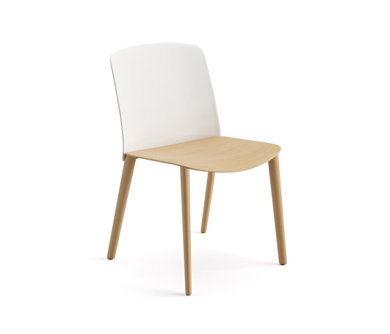 Mixu | Chair 4 wood legs by Arper | Chairs