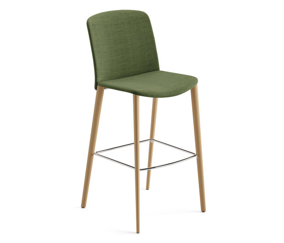 Mixu | Bar stool 4 wood legs, upholstered by Arper | Bar stools