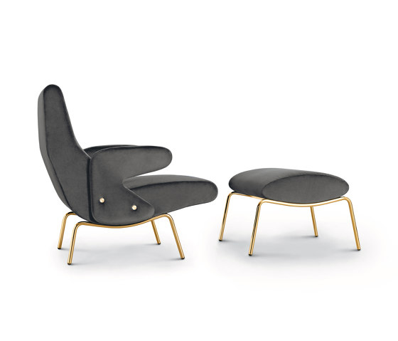 Delfino Armchair - Version with galvanic gold lacquered base | Armchairs | ARFLEX