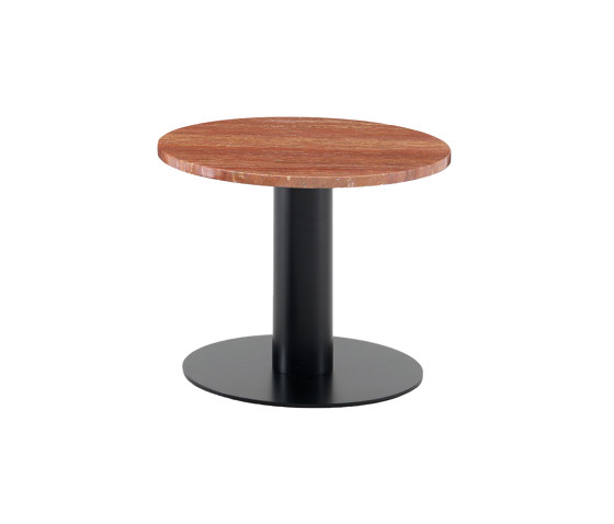 Goya Small Table D. 50 H. 40 cm - Round Version with Travertino rosso Top | Side tables | ARFLEX