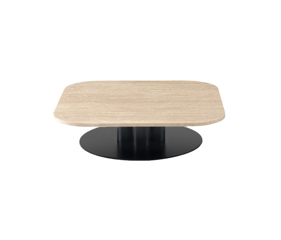 Goya Small Table 120x120 - Square Version with Travertino romano Top | Side tables | ARFLEX