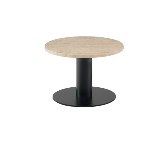 Goya Small table D. 50 H. 34 cm - Round version with Travertino romano Top | Side tables | ARFLEX