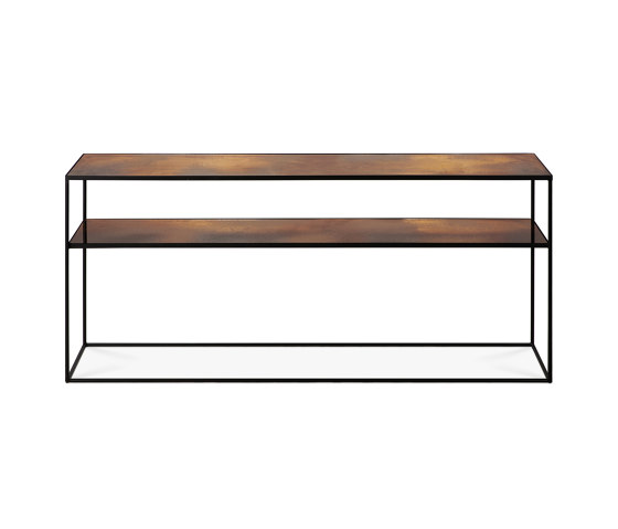 Aged consoles | Bronze Copper sofa console - 2 shelves | Mesas consola | Ethnicraft