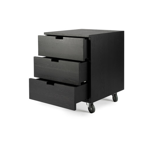 Billy | Oak black drawer unit - 3 drawers - varnished | Pedestals | Ethnicraft