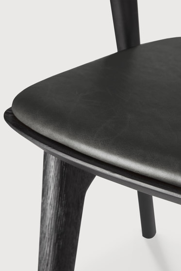 Bok | Oak black dining chair - black leather - varnished | Chaises | Ethnicraft